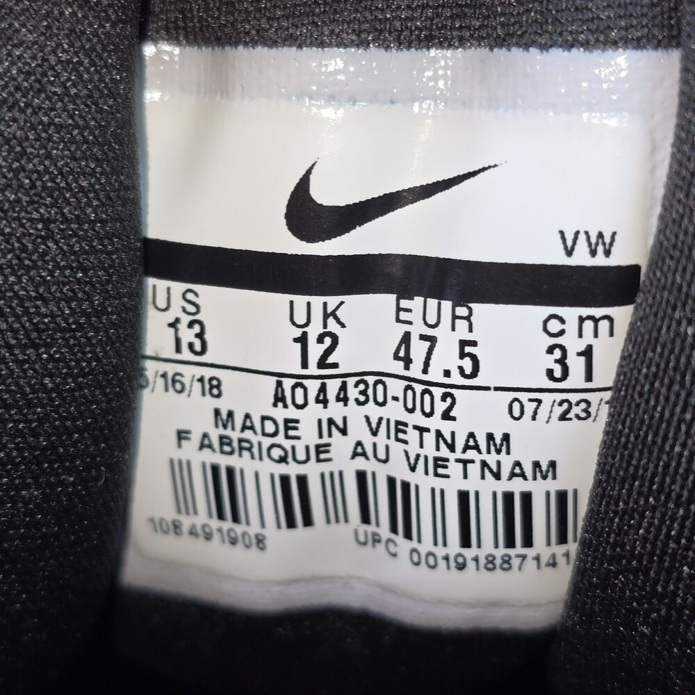 Nike Air Versitile III Men's Sz 13 Black Gray Basketball Shoes (AO4430-002) NEW - Picture 8 of 9